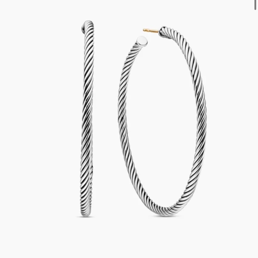 David yurman classic cable hoops earrings 2.5 inch